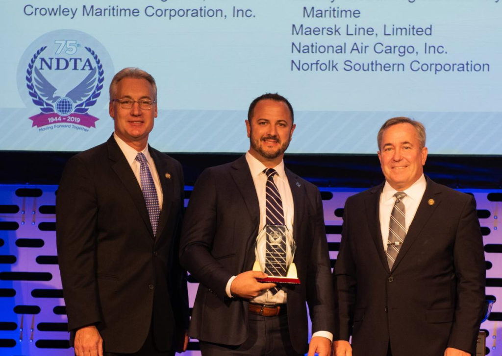 NDTA Chairman John Dietrich, Executive Vice President and Chief Operating Officer, Atlas Air Worldwide Holdings; Scott Lurkins, ARH Senior Director of Business Development; NDTA President and CEO, William A. Brown, Vice Admiral USN (Ret.)