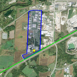 Overhead view of Industries West Industrial Park