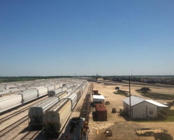 Gulf Coast Switching train yard, drone shot