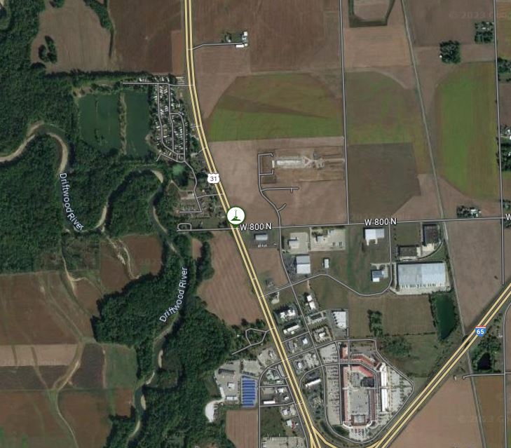 Arial view of property in Bartholomew County, by I-65 & US 31